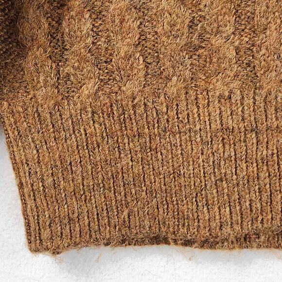 Vince Camuto Cable-Knit Sweater Women’s SZ M Brown Mock Neck Pullover Cozy EUC - Picture 6 of 12